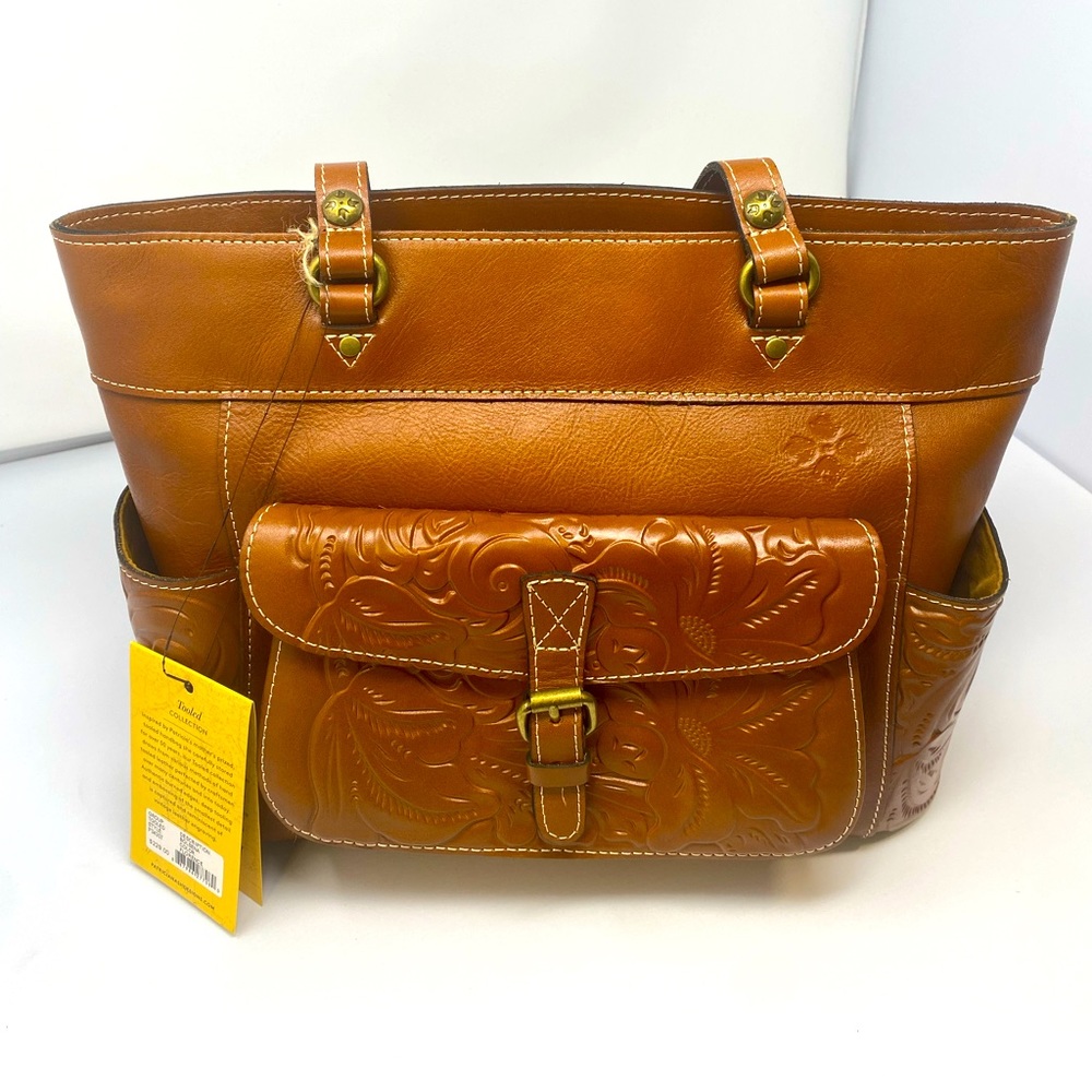 Patricia Nash Bolsena Florence Tooled Floral Design Leather Tote